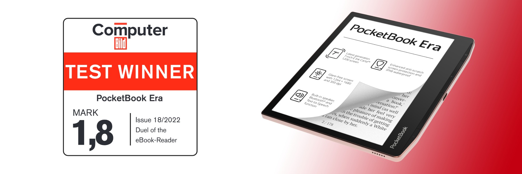 PocketBook Era je víťazom veľkého testu čítačiek e-kníh podľa Computer Bild